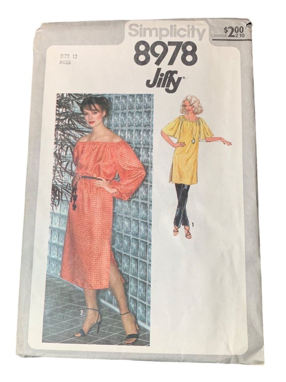 Simplicity 8978 Jiffy Sewing Pattern Misses Size 12 Dress Shirt Uncut